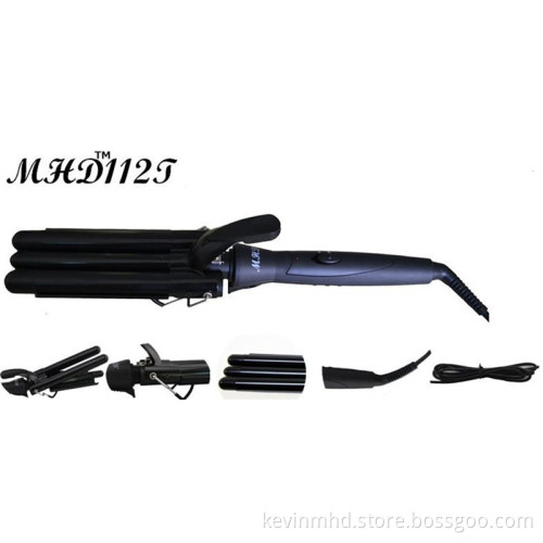 MHD-112T HOT selling Professional Ceramic Triple Barrel Waver Iron,PTC heater hair curler